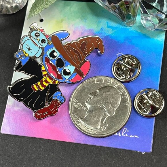 Stitch Scrump Lapel Pin Witch Hat Sock Neck Scarf Brooch Badge Jewelry Gift Pin - Picture 1 of 4